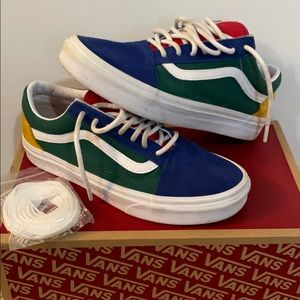 (Vans yacht club) blue,green,yellow , and red
